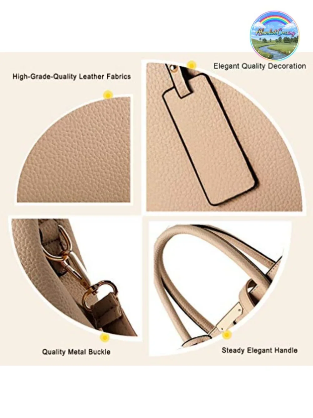 PU Leather Shoulder Tote Bag Top Handle Satchel Crossbody